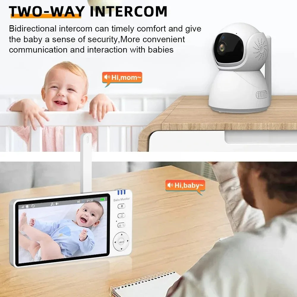 5 Inch IPS Baby Monitor with 2-Way Audio Night Vision