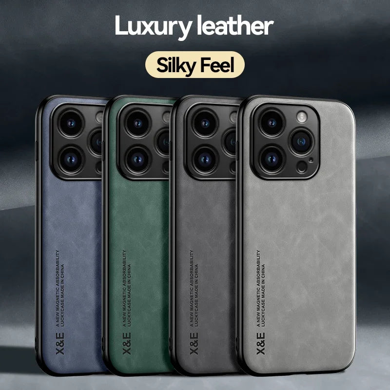 Luxury Leather TPU iPhone Case & Car Holder