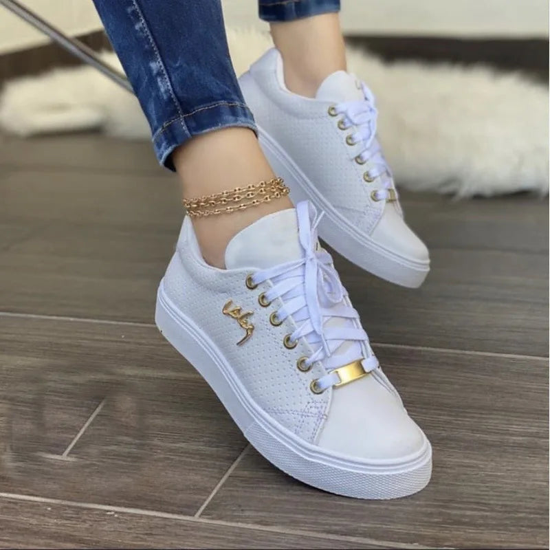 Women's White Platform Tennis Sneakers