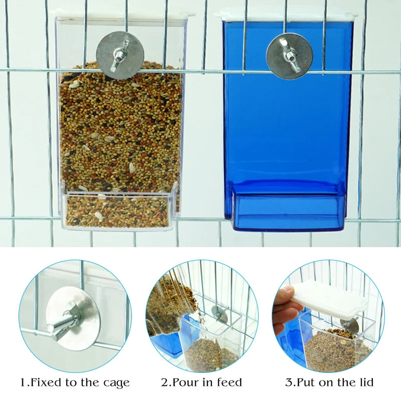 Parrots Bird Feeder Anti-Splash Dustproof Pet Supplies