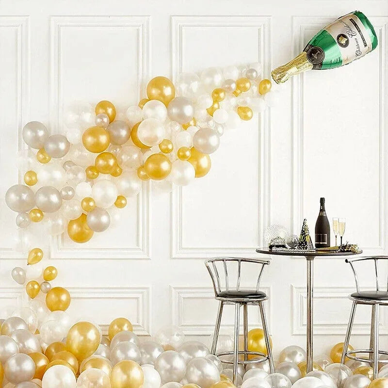 Gold Confetti Balloon Party Decor Set