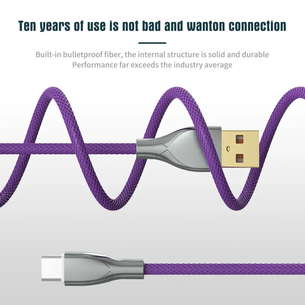 Aviation Coiled USB C Keyboard Cable