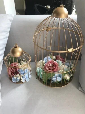 European Retro Iron Flower Stand Bird Cage