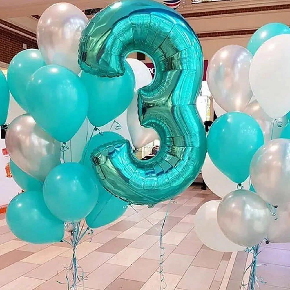 Tiffany Blue 40Inch Foil Number Balloons