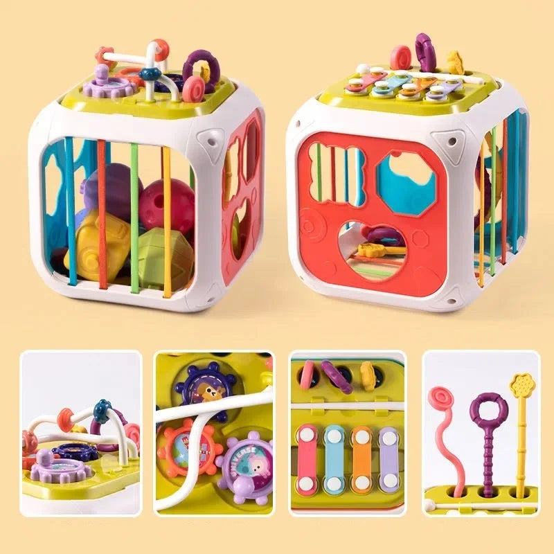 Montessori Sensory Cube - 7-in-1 Baby Activity Toy