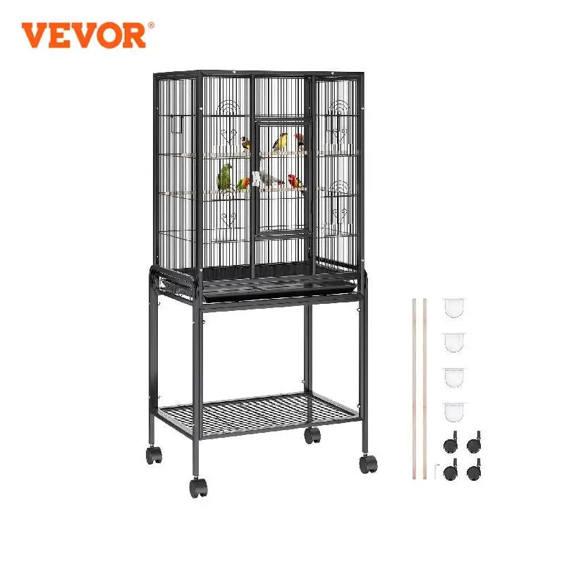 Large Flight Bird Cage with Rolling Stand