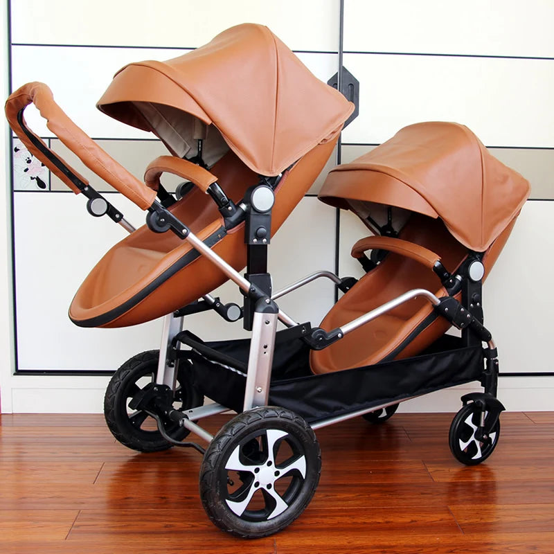 Luxury White Twin Baby Stroller