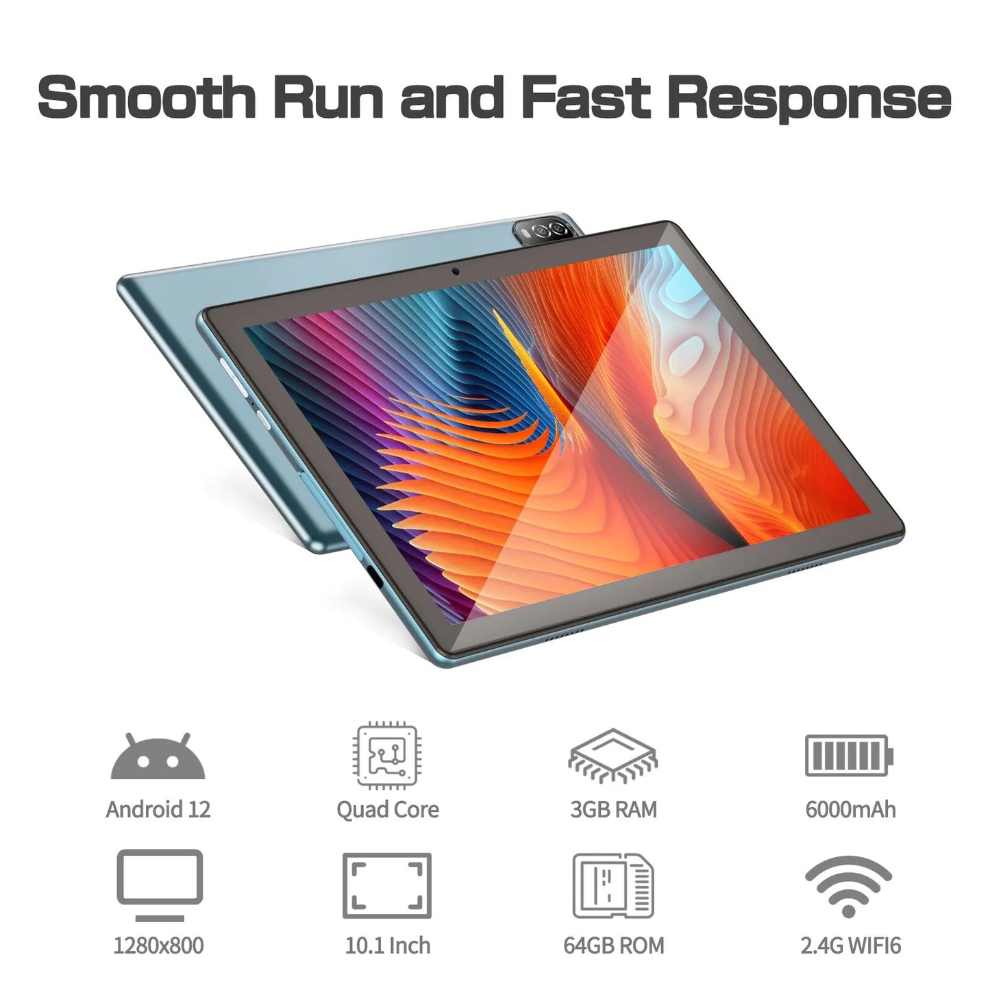 PRITOM Android 12 Tablet 10.1 inch Quad Core