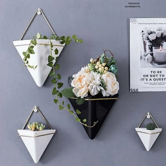 Modern Ceramic Triangle Plant Holder