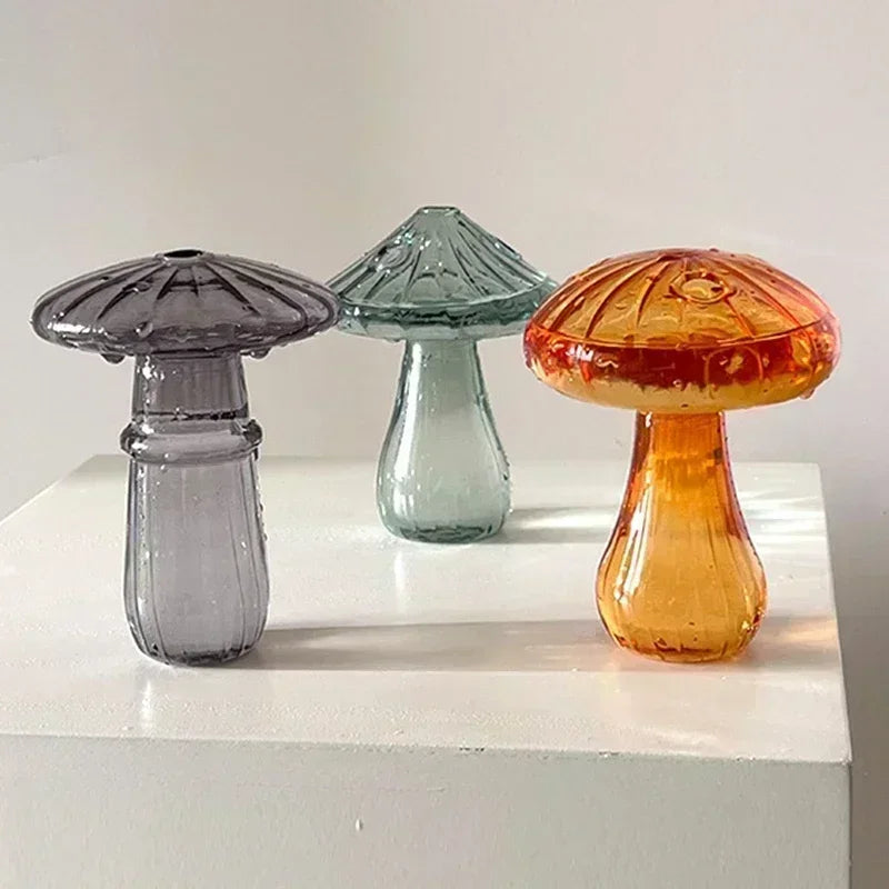 Mushroom Glass Flower Vase - Decor Essential