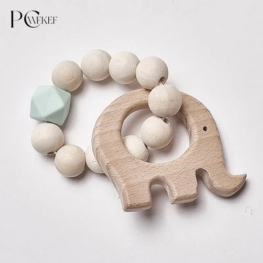 Wooden Beech Bear Baby Teether