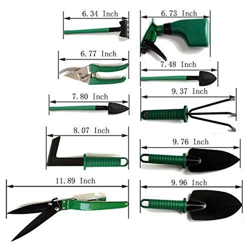 10-Piece Garden Tool Set - Lightweight & Rustproof