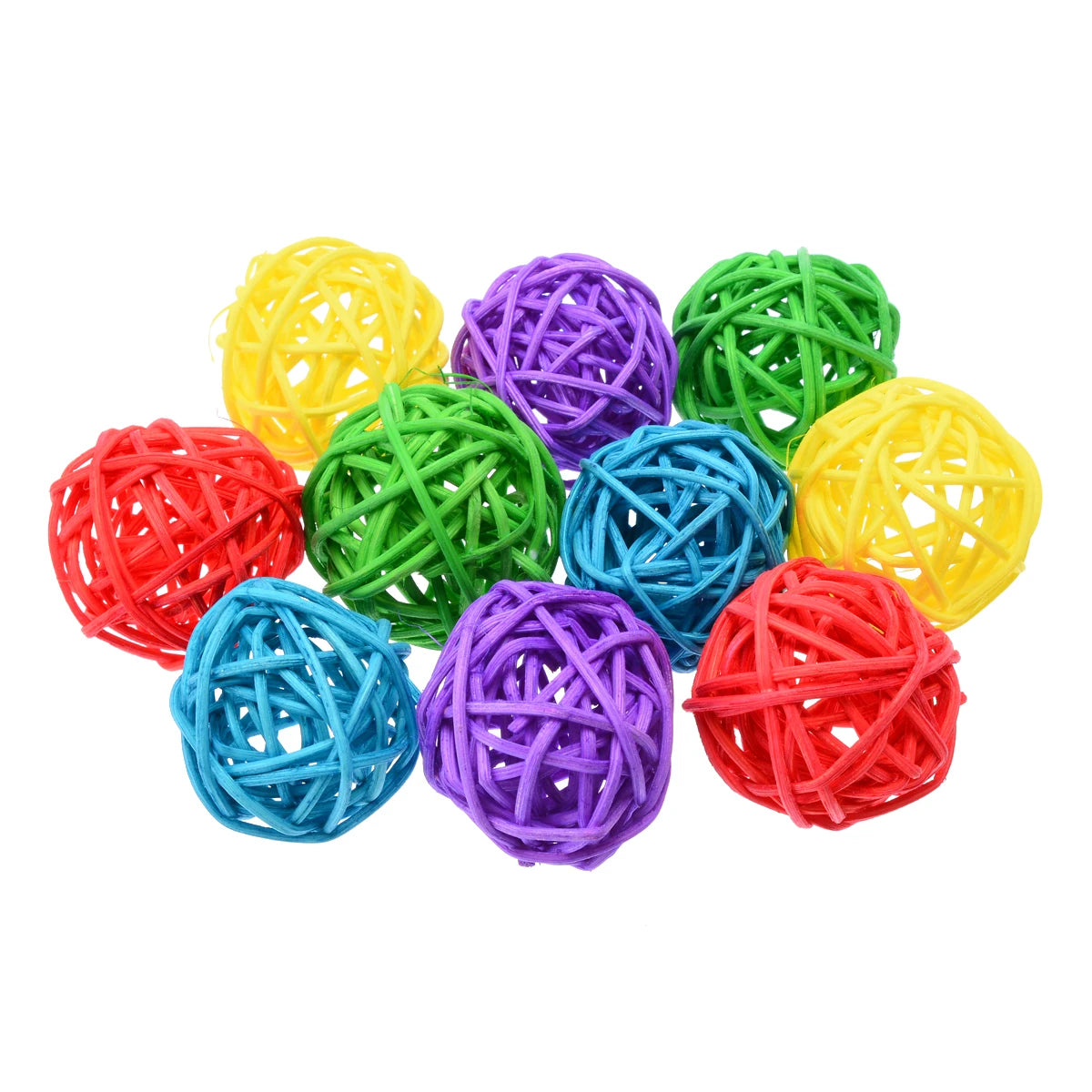 10PCS Multicolor Pet Bird Chewing Toy Balls