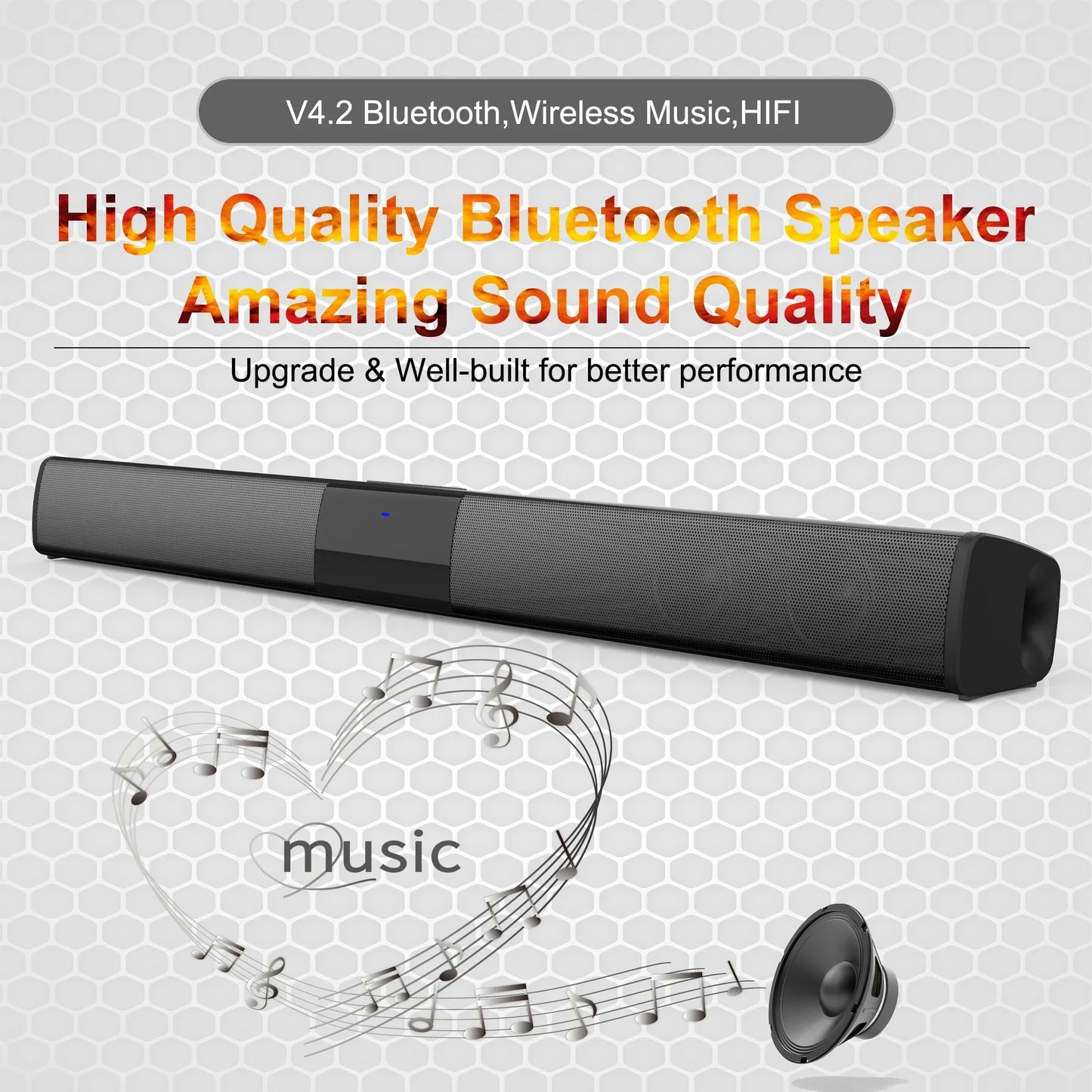 HIFI Bluetooth Speaker Soundbar Subwoofer