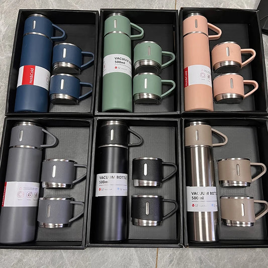 500ML Stainless Steel Vacuum Flask Set