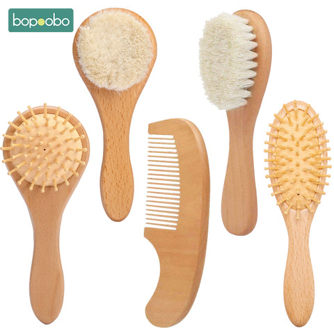 Natural Baby Hair Brush Set