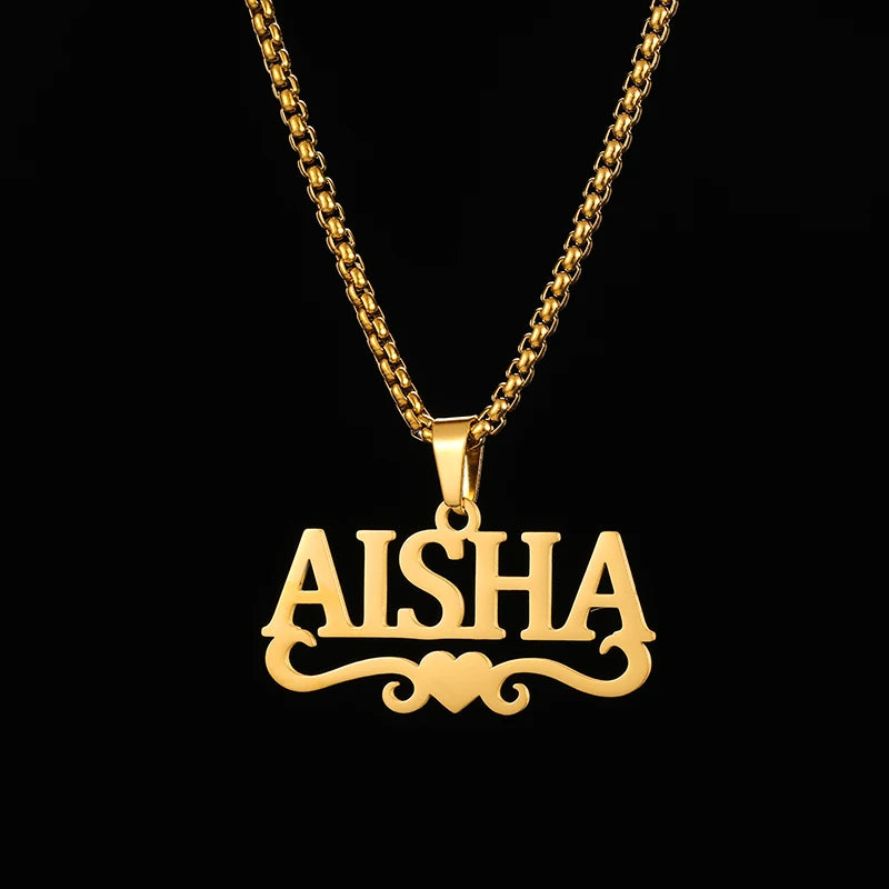 Customized Name Necklace Pendant - Personalized Gold Plated Jewelry