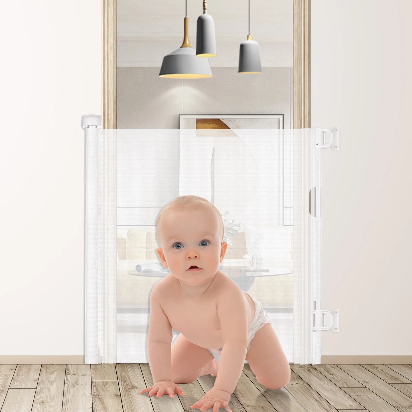 Retractable Baby Gate for Indoor/Outdoor Safety