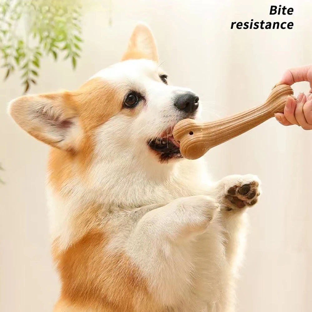 Durable Pine Wood Dog Chew Toy - Bite Resistant Molar Teeth Cleaning Stick