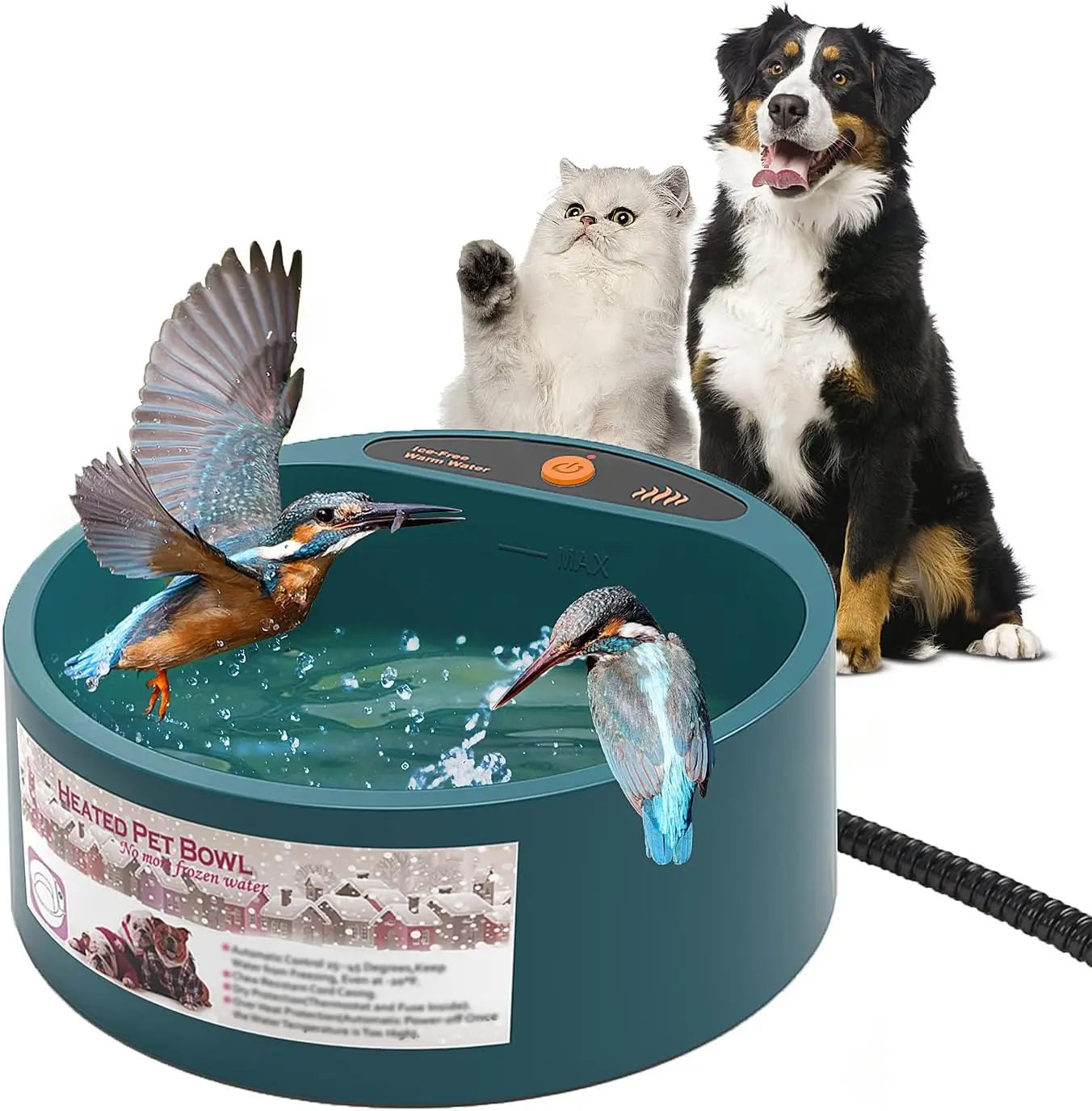 Heated Pet Bowl for Winter - 2.2L Capacity