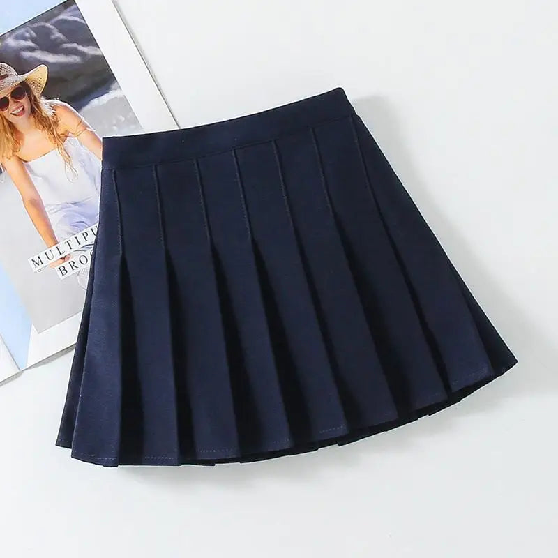 Girls School Uniform Pleated Skirt