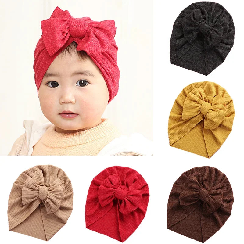 Baby Girl Bow Headbands Flower Turban Hat