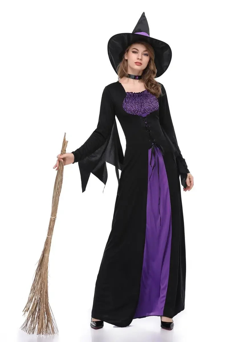 Scary Purple Witch Vampire Costume