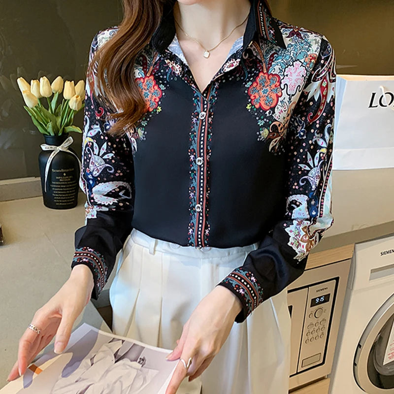 Elegant Flower Print Blouse 2024