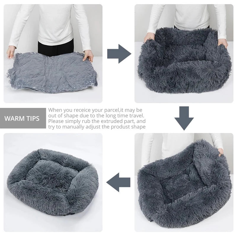 Plush Winter Dog Bed - Comfortable & Portable