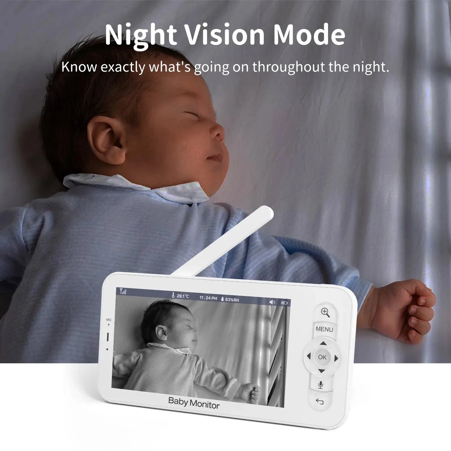 HD Baby Monitor with Remote Control and Smart Features