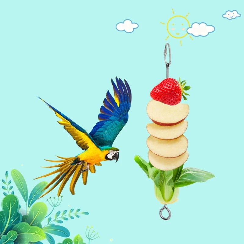 Stainless Steel Bird Fruit Feeder - Healthy Treats for Parrots