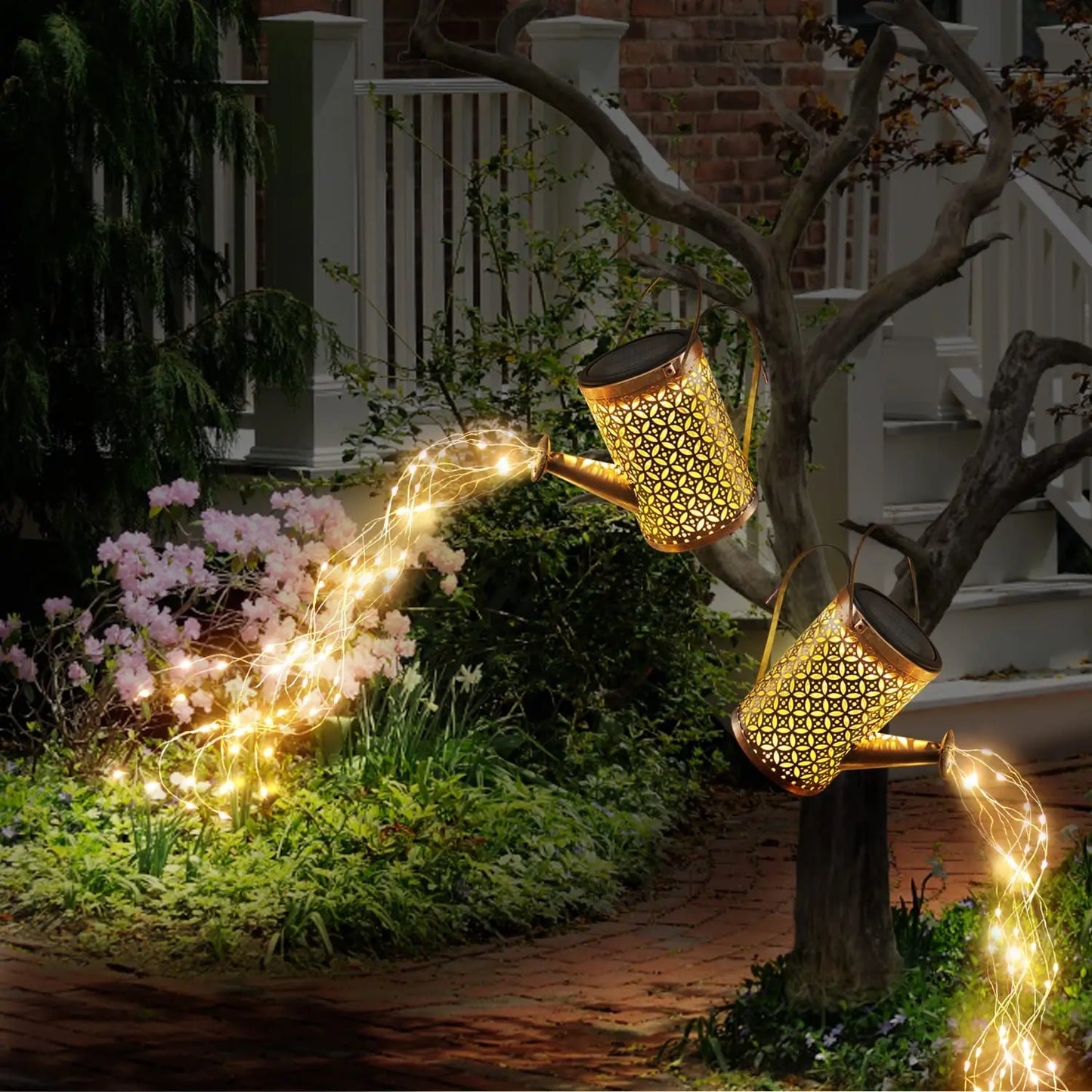 Solar Cascading Watering Can Light