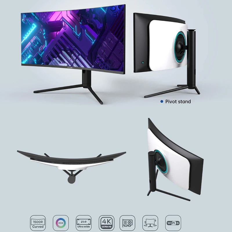 34 Inch Curved Screen Gaming PC Desktop