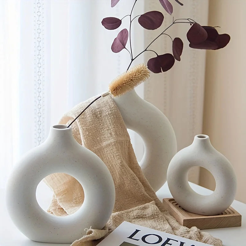 Modern Ceramic Donut Vase