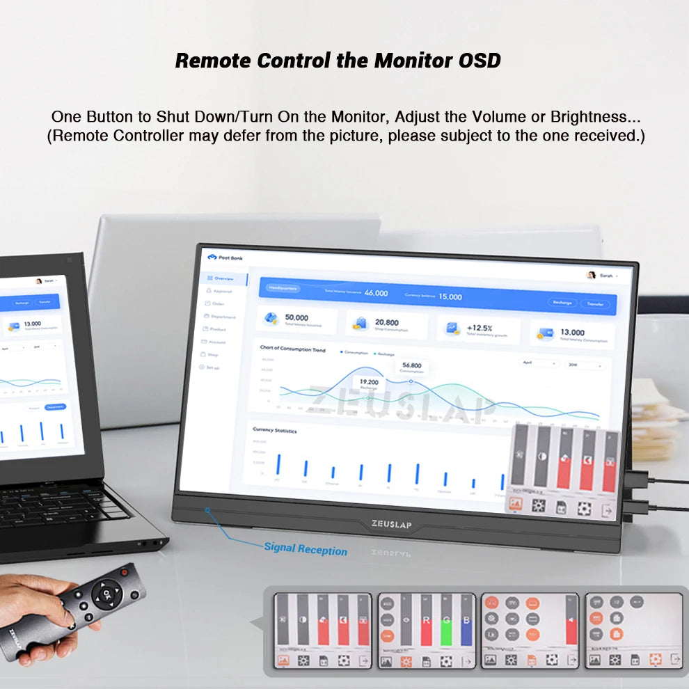ZEUSLAP Ultrathin 15.6-inch Touch FHD HDR Monitor