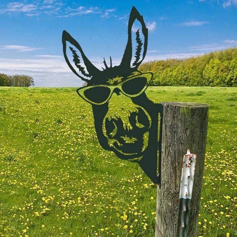 Funny Peeping Cow Garden Fence Decoration