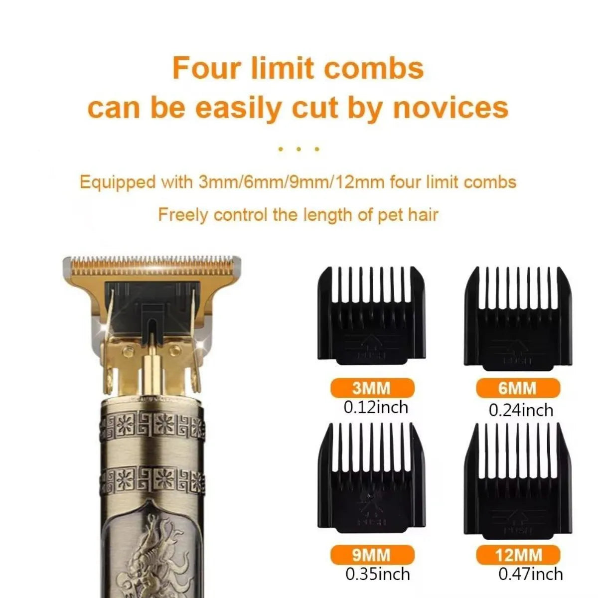 Professional Pet Hair Clipper - USB Rechargeable Grooming Trimmer