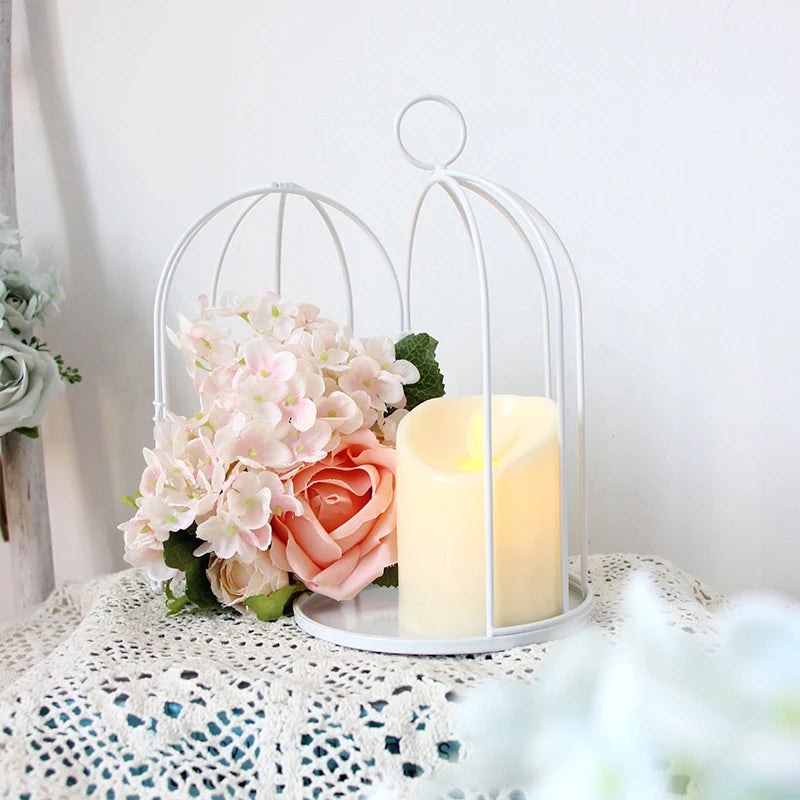 Elegant Metal Birdcage with Bird Hook Decoration