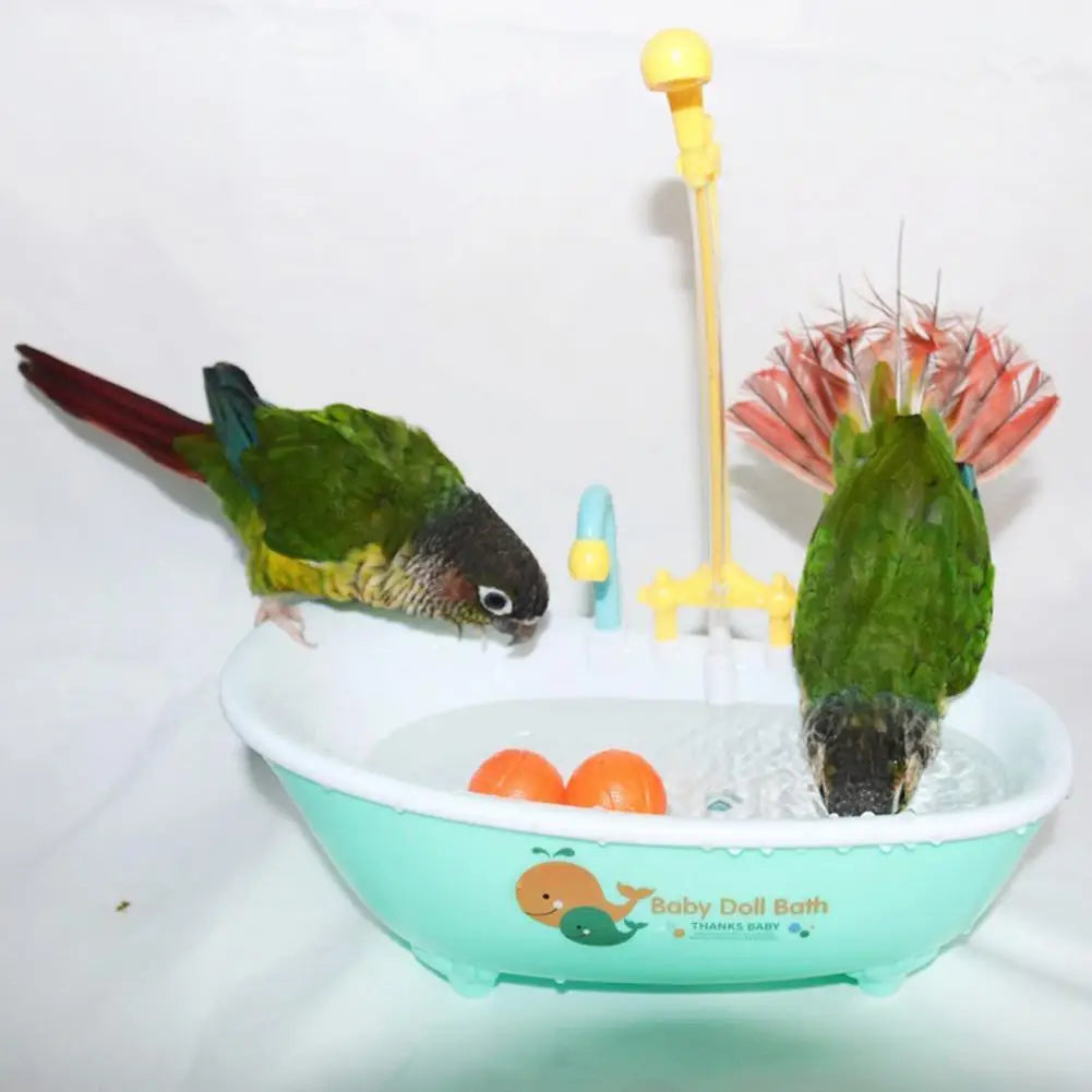 Automatic Parrot Bird Bath Tub with Faucet