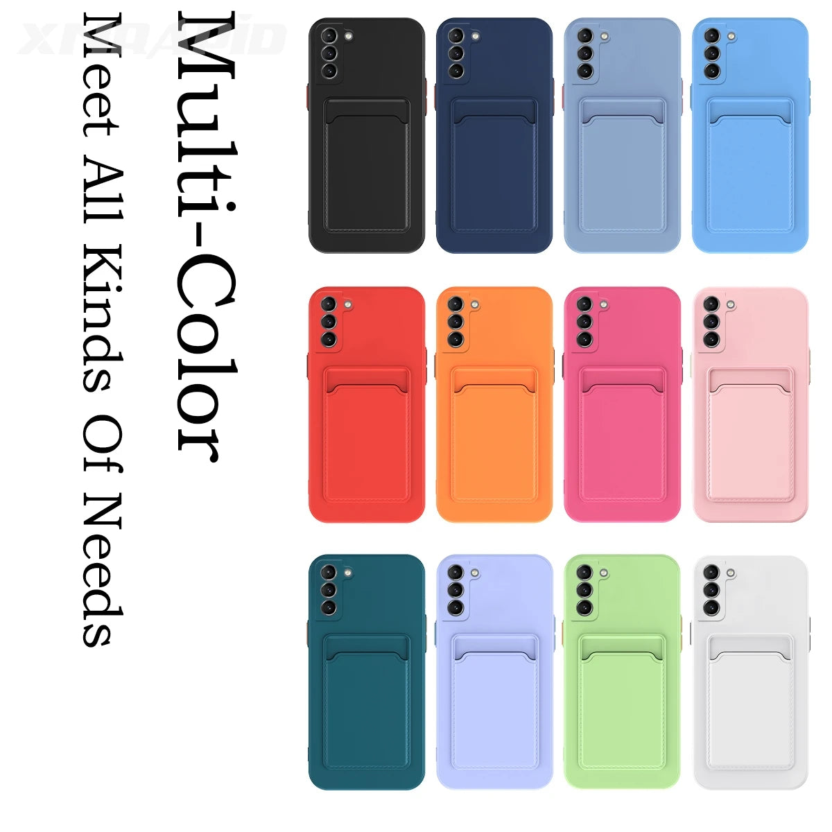 Soft Silicon Card Slot Wallet Case for Galaxy A Series