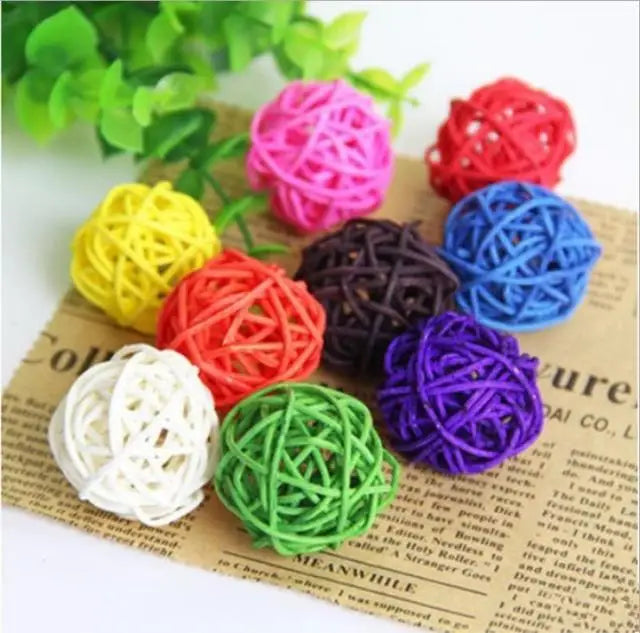 10PCS Multicolor Pet Bird Chewing Toy Balls