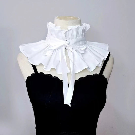 Victorian Elegant Ruffled Collar Blouse Decor