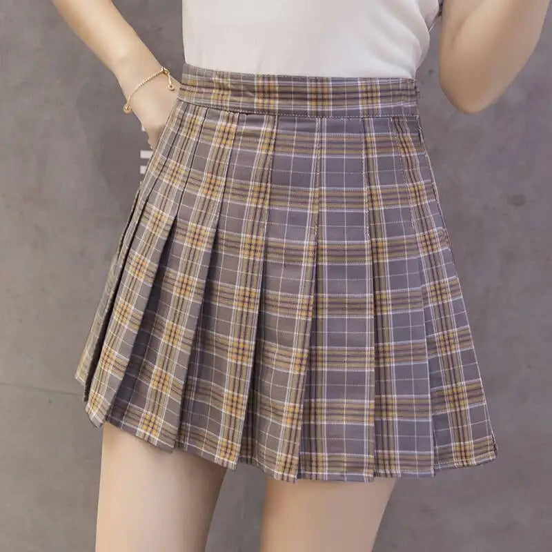 High Waist Plaid Skirt - Summer Women's Fashion