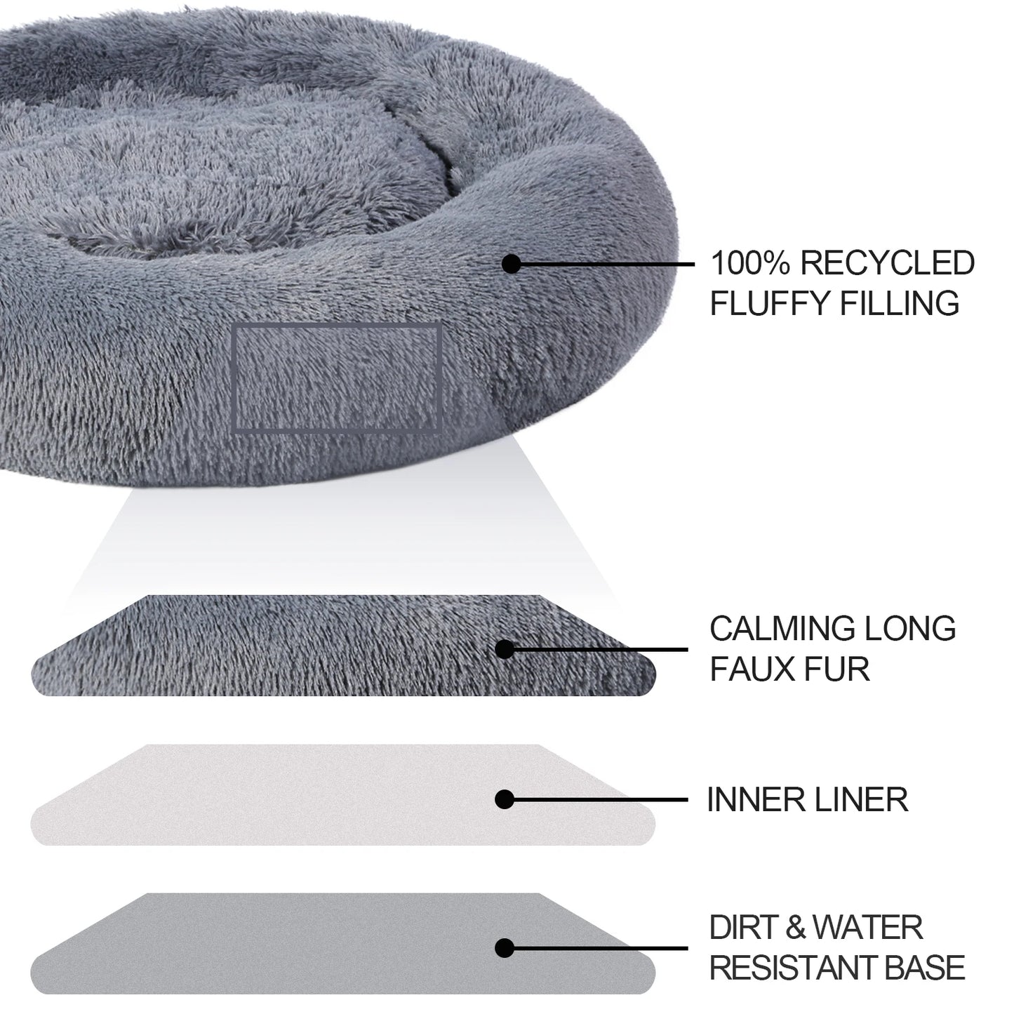 Cozy Donut Pet Bed For Dogs