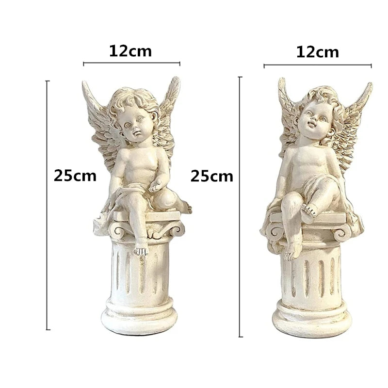 Cherub Angels Roman Pillar Garden Statue