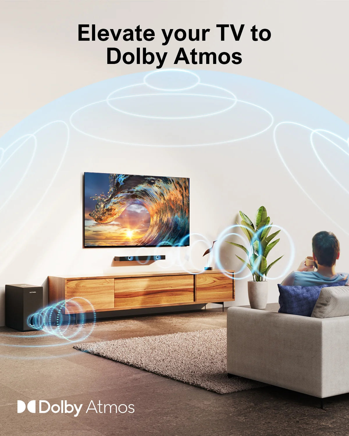 ULTIMEA 190W Dolby Atmos 2.1 Soundbar