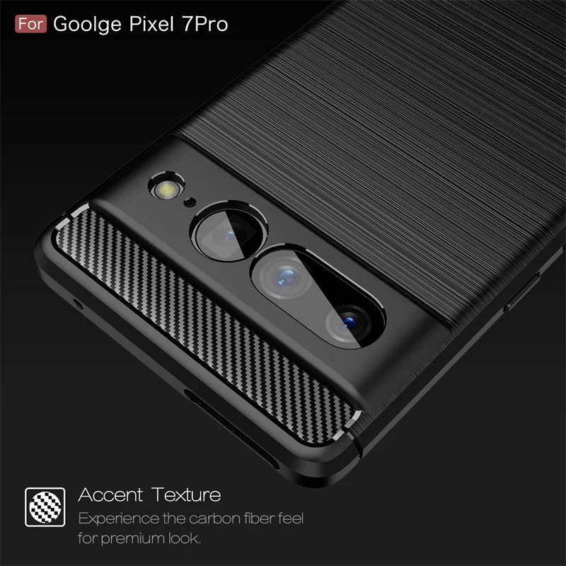 Carbon Fiber Case for Google Pixel 6 - Shockproof Silicone Cover