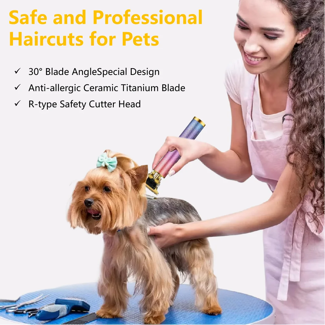 Professional Pet Hair Clipper - USB Rechargeable Grooming Trimmer