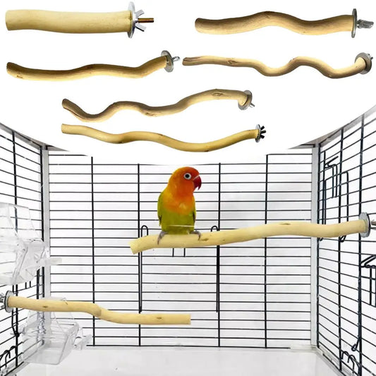 Natural Parrot Perch Bird Stand Tree Branch Wood Fork