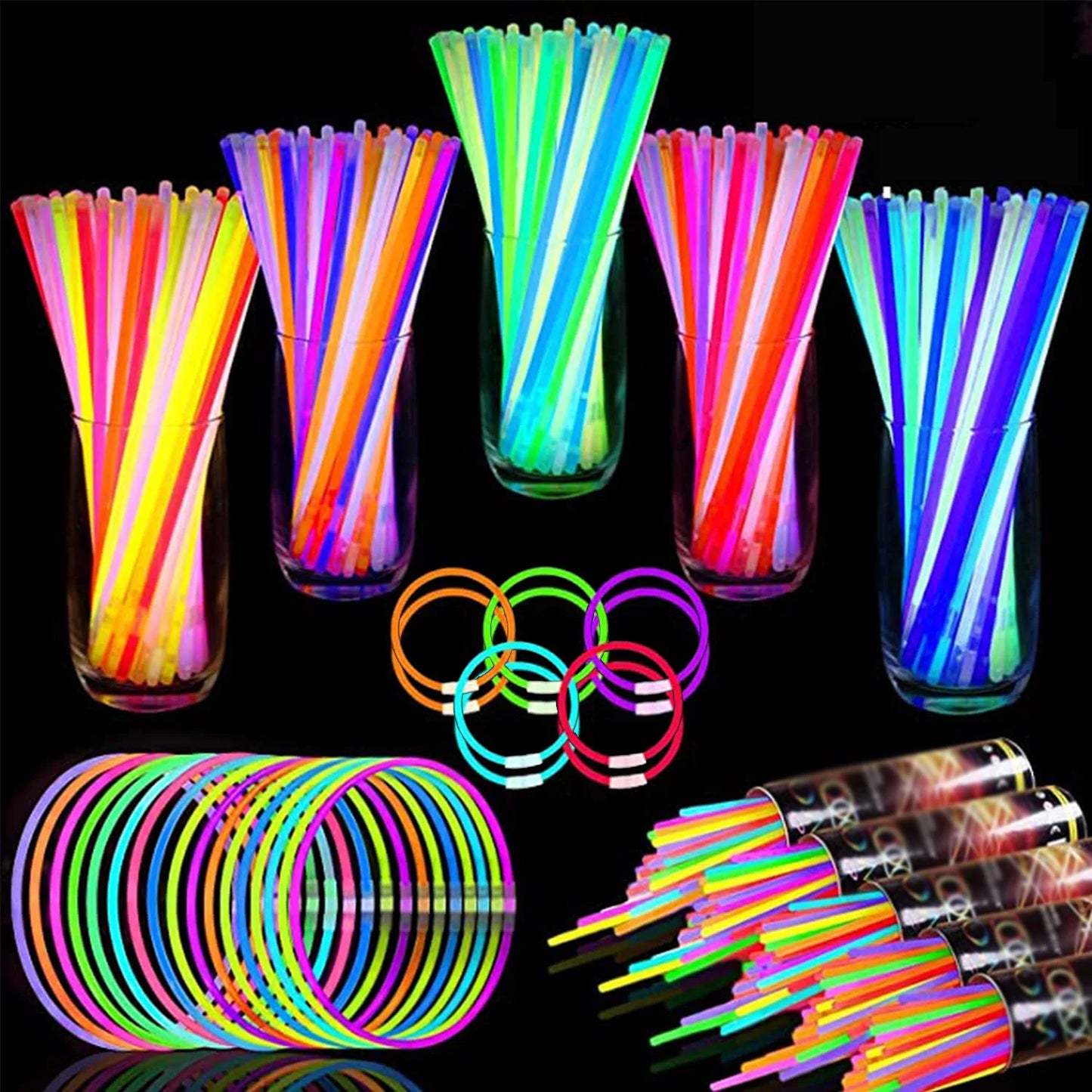 Neon Glow Sticks Party Pack